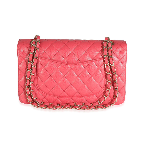 Chanel Dark Pink Quilted Caviar Medium Classic Double Flap Handbag - Picture 2 of 8